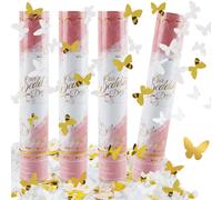 dellyy Spara Coriandoli Matrimonio*4, Cannone spara Coriandoli Farfalla, Tubo Coriandoli Matrimonio, per San Valentino, Matrimonio, Feste, Compleanni (Farfalla)