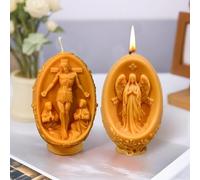 dellyy Stampi per Candele Pasqua, stampo per candele a forma di uovo, Stampi Candele Pasquali, Stampo per Candele Pasquali a Forma di Fiori, Gesù e la Vergine Maria (Gesù)