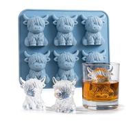 dellyy Stampo per Cubetti di Ghiaccio a forma di Mini Mucca delle Highlands, Stampo per Ghiaccio in Silicone 3D, BPA Free, Riutilizzabile, per Cocktail, Whisky, Cioccolato, Caramelle, Gelatine