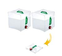 dellyy Tanica per Acqua Pieghevole, 2 PCS 20L Taniche per Acqua Pieghevoli Trasparente, Sacchetto Pieghevole con Rubinetto per Viaggi, Picnic, Campeggio