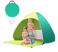 dellyy Tenda da Spiaggia, Tenda da Spiaggia Protezione UV può Ospitare 2-3 Persone, UPF 50+, Tenda da Spiaggia Pop Up per Spiagge, Giardini, Parchi 165 * 150 * 110cm (Verde)