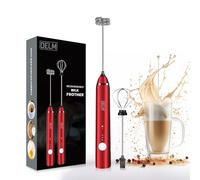 Delm Montalatte elettrico USB Accessori Frullatore in acciaio inossidabile (rosso)