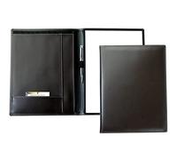 DELMON VARONE - Cartella Porta Documenti personalizzabile DIN A4 pelle Cambridge Top Grain marrone, Portadocumenti per conferenze Business Organizer con blocco note, portapenne e custodia per appunti