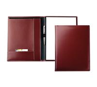 DELMON VARONE - Cartella Porta Documenti personalizzabile DIN A4 pelle Cambridge Top Grain rosso, Portadocumenti per conferenze Business Organizer con blocco note, portapenne e custodia per appunti