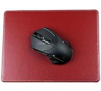 DELMON VARONE - Tappetino per mouse personalizzato in pelle Cambridge Top Grain rosso, in vera pelle con retro antiscivolo in tessuto non tessuto, elegante tappetino per mouse per ufficio e gaming