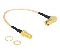 Delock 0.16m 2xRP-SMA 0,16 m RG-316 RP-SMA RP-SMA Nero Oro Trasparente 89431