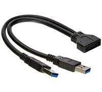DeLOCK 0.25m USB3.0/2xUSB3.0 cavo USB 0,25 m 2 x USB A Nero