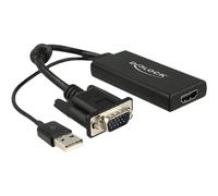 Delock 0.25m VGA+USB2.0-A/HDMI 0,25 m HDMI VGA (D-Sub) + USB Femmina 62668