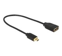 DELOCK 65687 - Connettore HDMI Micro-D > presa A, 4K 60 Hz, 20 cm