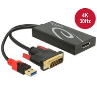 DeLOCK 0,3 m, DVI 24+1 + USB-A/Displayport 20p 0,3 m DVI-D + USB HDMI Nero - Nouvo