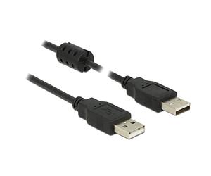 DeLOCK 0.5m, 2xUSB 2.0-A cavo USB 0,5 m USB A Nero
