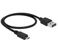 DeLOCK 0.5m, USB2.0-A/USB2.0 Micro-B cavo USB 0,5 m USB A Micro-USB B Nero