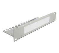 Delock 10″ - Barra di gestione cavi con piastra di raccolta cavi 1 U, colore: Grigio