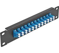 DELOCK 10" PATCH PANEL DE FIBRA Ã“PTICA 12 PUERTOS LC DUPLEX AZUL 1 U NEGRO