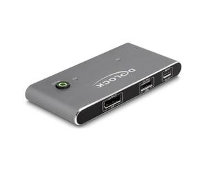 Delock 11487 commutateur écran, clavier et souris Anthracite