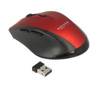 Delock 12493 Mano destra Ottico RF Wireless 1600 DPI Nero Rosso Mouse ottico