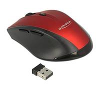 DeLOCK 12493 mouse RF Wireless Ottico 1600 DPI Mano destra Nero, Rosso