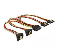 DeLOCK 15 pin Serial ATA strÃ¸m Stik 15 pin Serial ATA strÃ¸m Modtager Sort Orange RÃ¸d Gul 30cm StrÃ¸m-splitter NEW