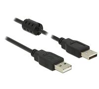 DELOCK 1m, 2xUSB 2.0-A cavo USB USB A Nero