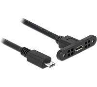 DeLOCK 1m, 2xUSB2.0 Micro-B cavo USB Micro-USB B Nero
