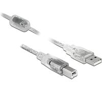 DeLOCK 1m, USB2.0-A/USB2.0-B cavo USB USB A USB B Trasparente