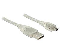 DeLOCK 1m, USB2.0-A/USB2.0 Mini-B cavo USB USB A Mini-USB B Trasparente