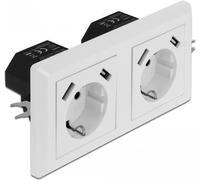 Delock 2 prese integrate con 4 porte di ricarica USB di tipo A 2 x 2,8 A NEW