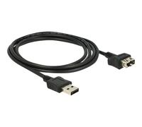 Delock 2m 2xUSB2.0-A 2 m USB A USB A USB 2.0 Maschio/Femmina Nero 83665
