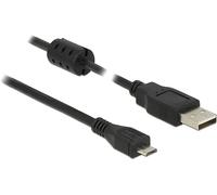DeLOCK 2m, USB 2.0-A/USB 2.0 Micro-B cavo USB USB A Micro-USB B Nero