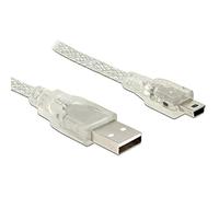 DeLOCK 2m, USB2.0-A/USB2.0 Mini-B cavo USB USB A Mini-USB B Trasparente