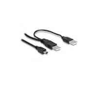 DeLOCK 2x USB2.0-A male / USB mini 5-pin cavo USB 1 m USB A Mini-USB B Nero (Delock - USB-kabel - 1 m)