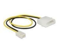 DeLOCK 3-PIN intern spÃ¦nding (female) - 2-pin intern strÃ¸m (male) 30cm BlÃ¦ser strÃ¸mkabel NEW