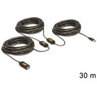 DeLOCK 30m, USB2.0 - USB2.0 cavo USB USB A Nero