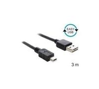 DeLOCK 3m USB 2.0 A - mini USB m/m cavo USB USB A Mini-USB B Nero (DeLOCK EASY-USB - USB-kabel - 3 m) NEW