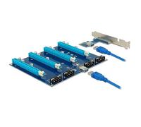41427 scheda di interfaccia e adattatore Interno PCIe, USB 3.2 Gen 1 (3.1 Gen 1), Scheda di montaggio PCIe, PCIe, USB 3.2 Gen 1 (3.1 Gen 1), Nero, Blu, Cina, Asmedia ASM1184e, 0,8 Gbit/s