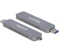 DELOCK 42616 CAJA para Disco Duro EXTERNO M.2 CAJA EXTERNA para UNIDAD DE ESTADO SÓLido (SSD) Plata