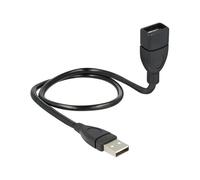 Delock 50cm USB 2.0 0,5 m USB A USB A USB 2.0 Maschio/Femmina Nero 83499
