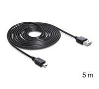 Delock USB-Kabel USB 2.0 USB-A Stecker, USB-Mini-B Stecker 5.00m Schwarz beidsei