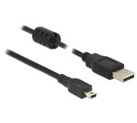 DeLOCK 5m, USB 2.0-A/USB 2.0 Mini-B cavo USB USB A Mini-USB B Nero