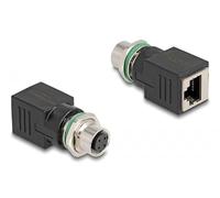 DELOCK 60060 - M12 Adattatore D-coded a 4 pin femmina per RJ45 femmina dritto