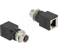 DeLOCK 60060 Adattatore per inversione del Genere dei Cavi M12 RJ-45 Nero