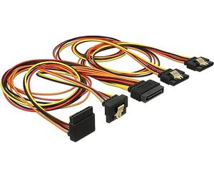 DeLOCK 60149 cavo SATA 0,5 m SATA a 15 pin 4 x SATA 15-pin Nero, Arancione, Rosso, Giallo
