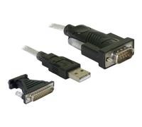 DELOCK 61308 - Adattatore USB 2.0, connettore A su seriale 1x 9 pin + 25 pin FT