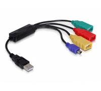 DeLOCK 61724 hub di interfaccia 480 Mbit/s Nero (Delock USB 2.0 External 4-Port Cable Hub) NEW