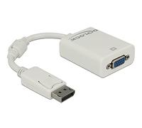 Delock 61766 - 0,125 m - VGA (D-Sub) - DisplayPort - Maschio - Femmina - Bianco