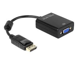 Delock 61848 0,125 m VGA (D-Sub) DisplayPort Maschio Femmina Nero Adattatore
