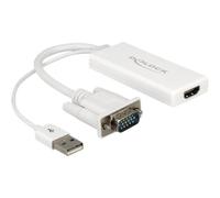 Delock 62460 0,25 m HDMI tipo A (Standard) VGA (D-Sub) + USB Maschio Femmina