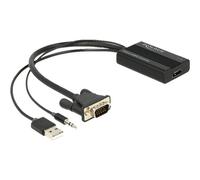 Delock 62597 0,25 m HDMI tipo A (Standard) VGA (D-Sub) + 3.5mm + USB Type-A