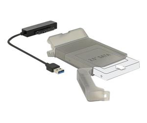 Delock 62742 USB tipo A SATA Nero Grigio 0,15 m JMS567 6 Gbit/s Converter USB