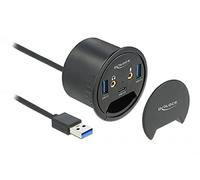 DELOCK 62794 - Hub da tavolo, USB3.0, 1 di tipo C, 2 di tipo A, porte audio